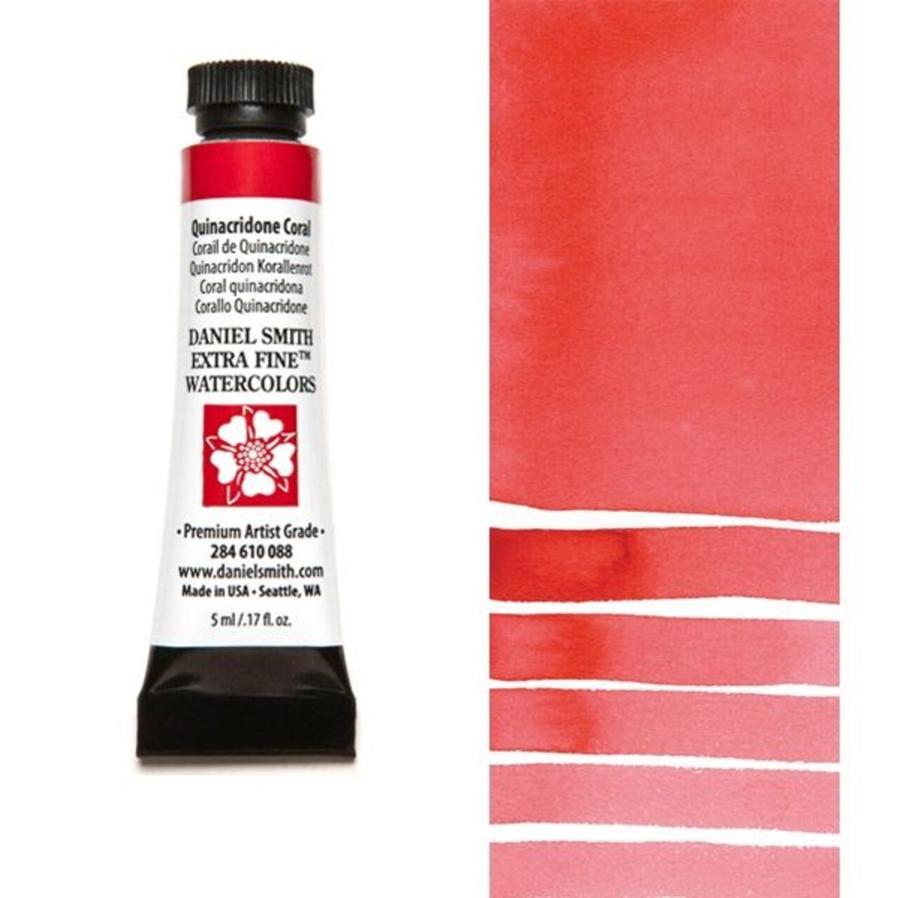 Daniel Smith Extra Fine Watercolors - Quinacridone Coral, 5 ml Tube